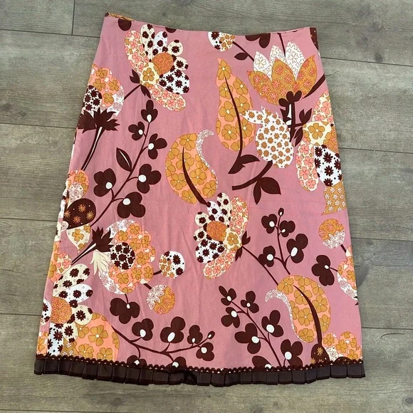 Persaman New York Pink Floral Knee Length Pencil Straight Skirt Women's Size 8 - Picture 5 of 11